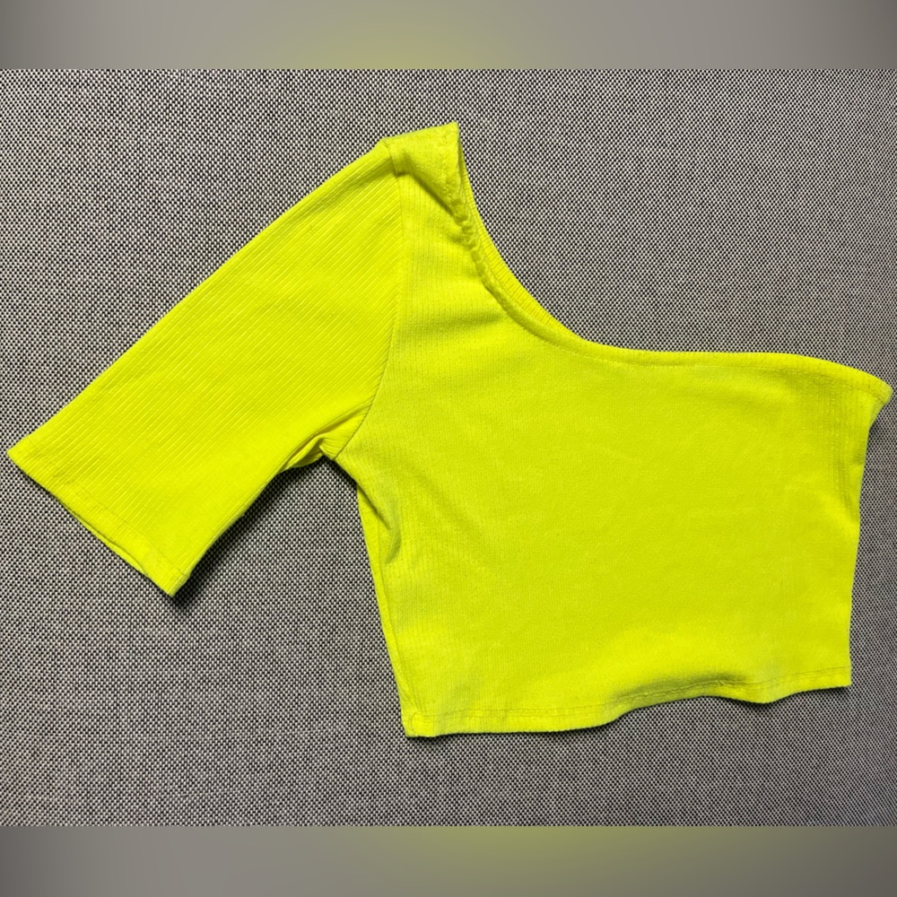 Asymmetrical Rave Top Neon Crop Top - Picture 5 of 5